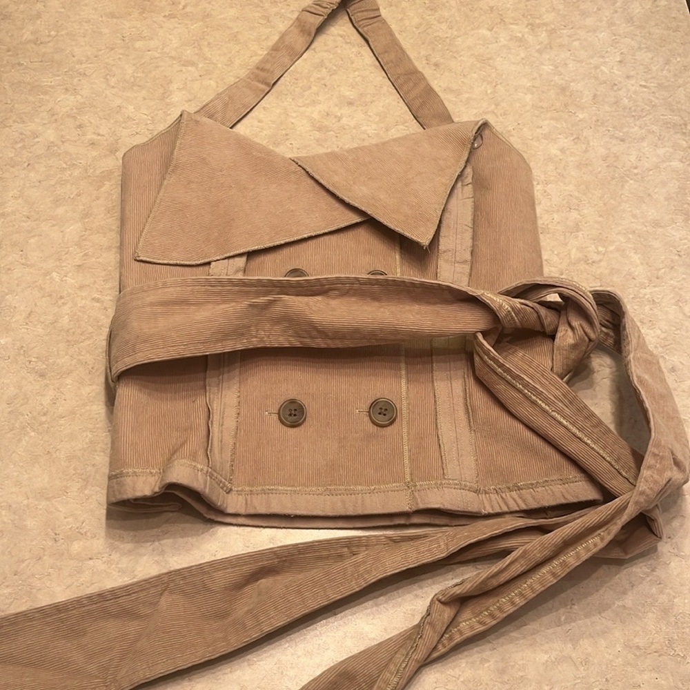 Making the Cut Deconstructed Strapless Corset halter Top size XXS corduroy - Picture 8 of 14